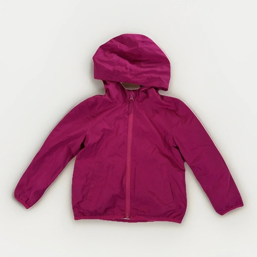 The Children's Place Windbreaker Kids 4T Magenta Purple Hooded Jacket Outerwear
